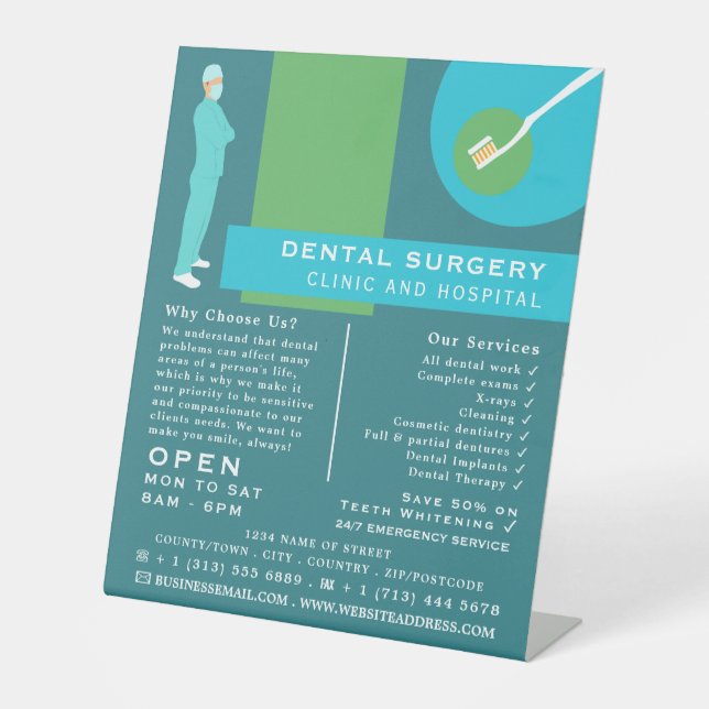 Expositor En L Diseño dentista moderno, odontología, publicidad d (Anverso)