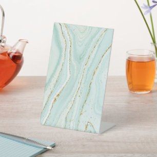Expositor En L diseño elegante de mármol líquido pintado a mano c