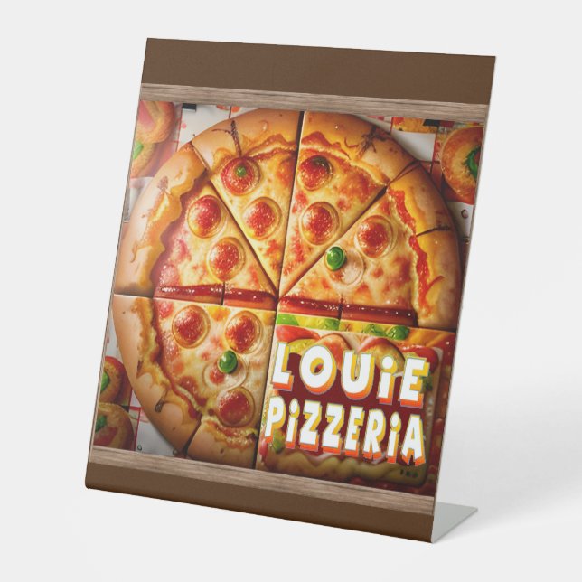 Expositor En L Diseño Pizza Pizzeria (Anverso)