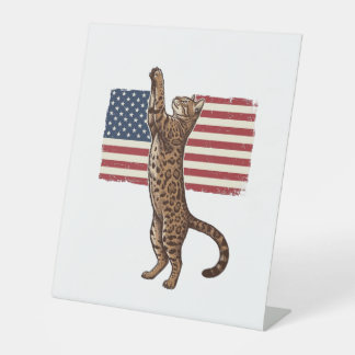 Expositor En L Diseño Vectorial Vintage de Gato Patriótico Bander