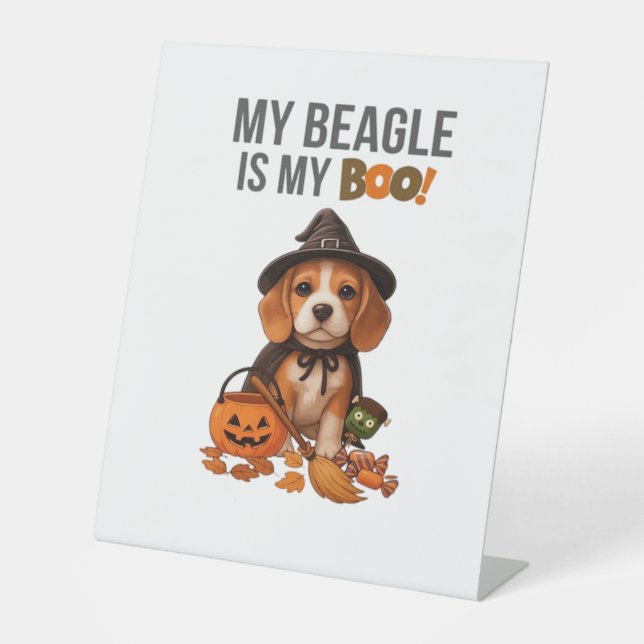 Expositor En L Disfraz de Beagle Halloween Mi Beagle es mi perro  (Anverso)