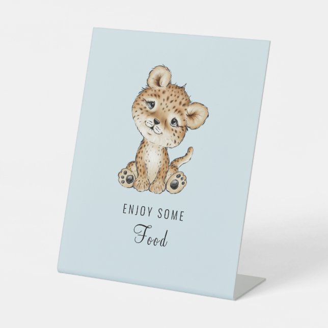 Expositor En L Disfruta de algo de Baby Shower de Food Baby Leopa (Anverso)