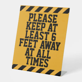 Expositor En L Distancia social de seis pies