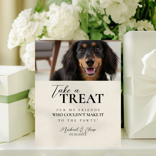 Expositor En L Dog Photo Wedding Treat Favor (Dog Photo Wedding Treat Favor Pedestal Sign)