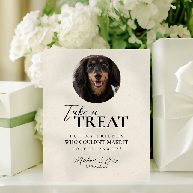 Expositor En L Dog Photo Wedding Treat Favor (Dog Photo Wedding Treat Favor Pedestal Sign)