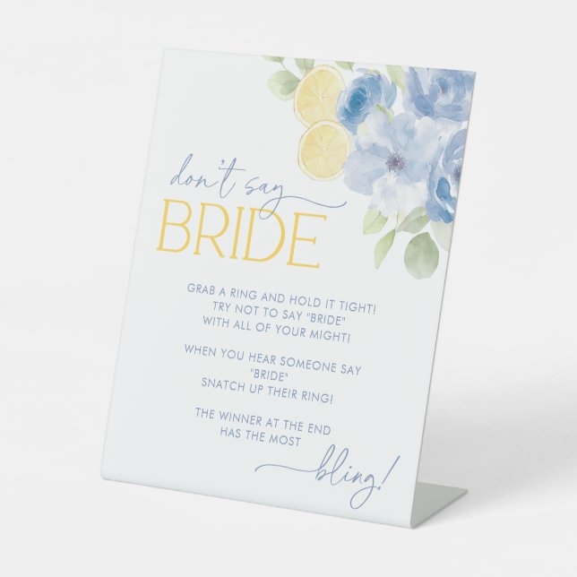 Expositor En L Dont Say Bride Bridal Shower Game Main Squeeze (Anverso)