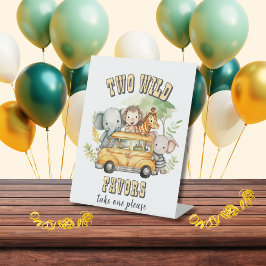 Expositor En L Dos animales de safari de cumpleaños de niños salv