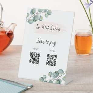 Expositor En L Dos códigos QR simples escanear para pagar la salo