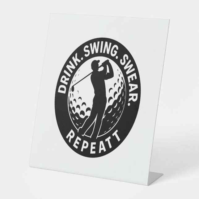 Expositor En L Dragar Swing Swear Repeat Golf (Anverso)