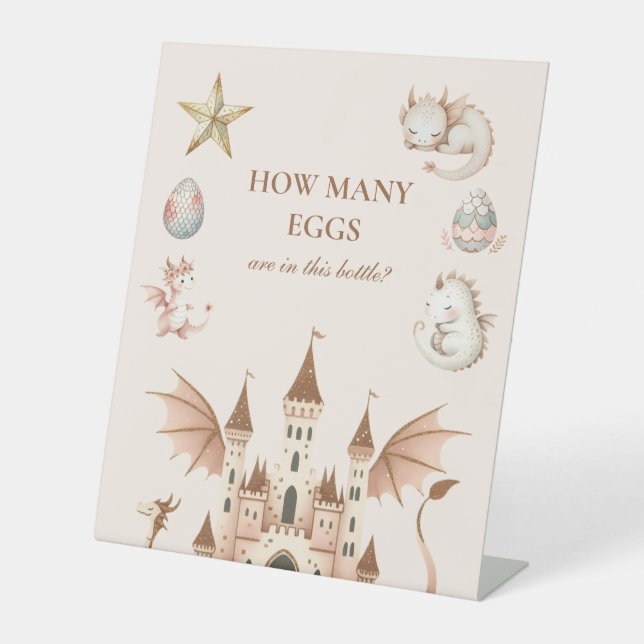 Expositor En L Dragon Baby Shower Pedestal Rótulo (Anverso)