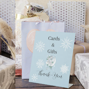 Expositor En L Dragón de invierno blanco Snowflakes Tarjetas azul