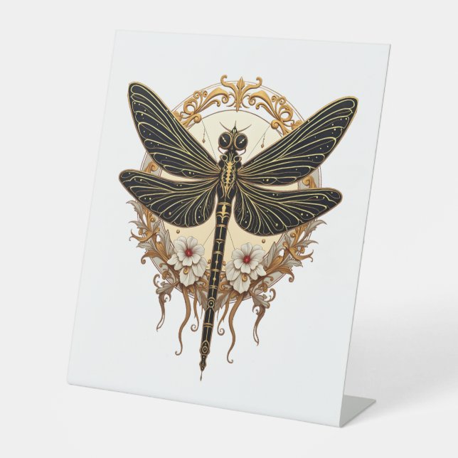Expositor En L Dragonfly Art Nouveau Elegant Steampunk (Anverso)