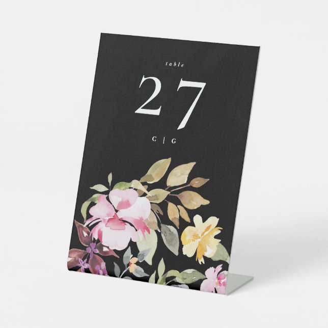 Expositor En L Dramática acuarela Florals Mesa Boda (Anverso)