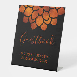 Expositor En L Dramática flor de cobre en la mesa de Boda negro