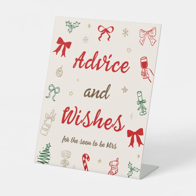 Expositor En L Drawing Christmas Bridal Shower Advice and Wishes (Anverso)