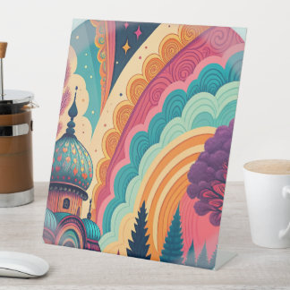 Expositor En L Dreamscape Rainbow Dome Pedestal Sign – Customize