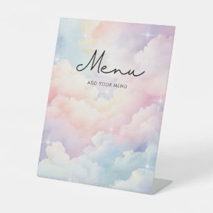 Expositor En L Dreamy Pastel Cloud Nine Menu Baby Shower
