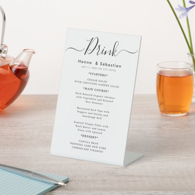 Expositor En L Drink Menu Wedding Reception (In Situ)