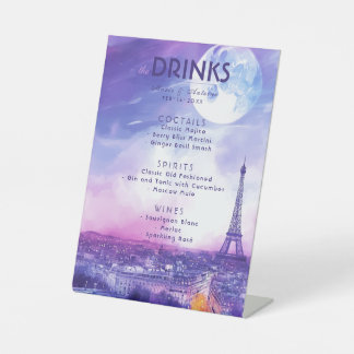 Expositor En L Drinks Menu Amour Éternel à la Parisienne