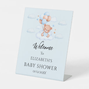 Expositor En L Ducha de Bebé Oso Teddy Niño Azul