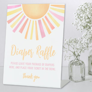 Expositor En L Ducha de bebé Pink Sun Sorteo de pañales