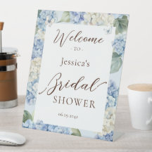 Ducha de Novia Acuarela de Hortensias Azules Polvo
