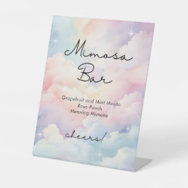 Expositor En L Ducha de Novia Pastel Clouds Sky Bar de Mimosa 