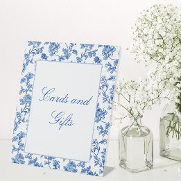 Expositor En L Ducha de novias en Chinoiserie azul y blanco