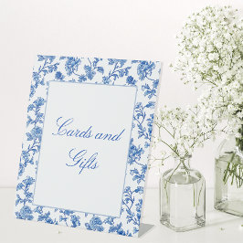 Expositor En L Ducha de novias en Chinoiserie azul y blanco