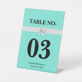 Expositor En L Ducha nupcial Aqua Blue Bow