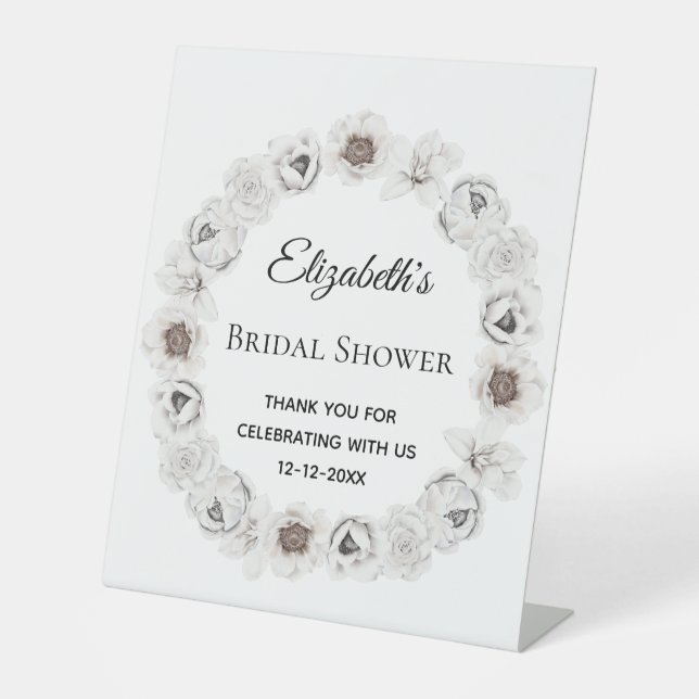 Expositor En L Ducha nupcial Boho White Floral (Anverso)