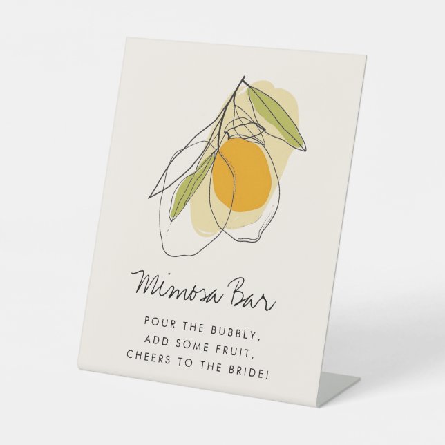 Expositor En L Ducha nupcial Citrus Lemon Mimosa Bar (Anverso)