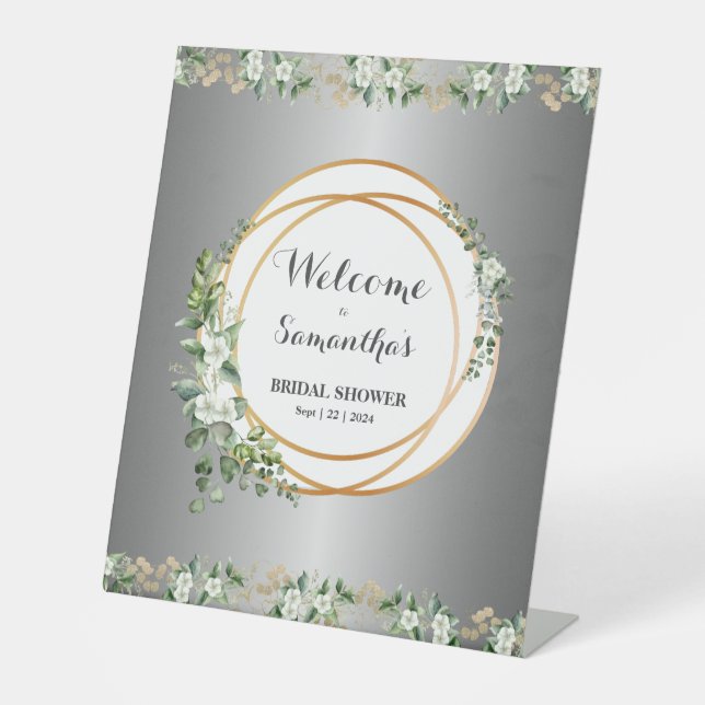 Expositor En L Ducha nupcial con bliss perfumada con plata (Anverso)