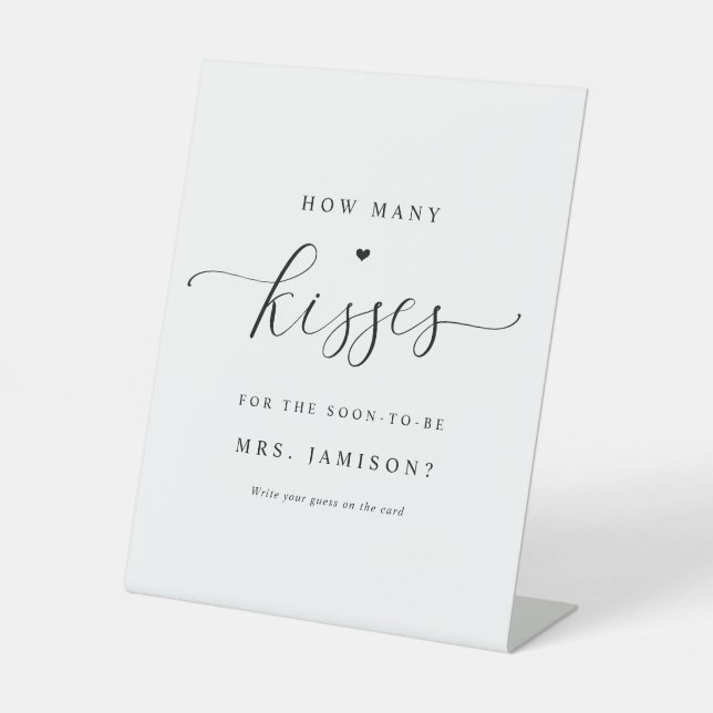 Expositor En L Ducha nupcial Cuántos Besos Juego Elegante Simple (Anverso)