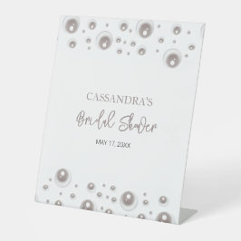 Expositor En L Ducha nupcial de perla blanca mínima