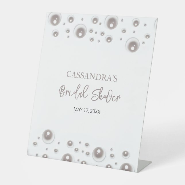 Expositor En L Ducha nupcial de perla blanca mínima (Anverso)