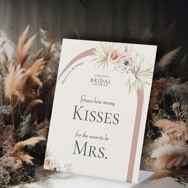 Expositor En L Ducha nupcial del Boho Floral Arch ¿cuántos besos? (Subido por el creador)