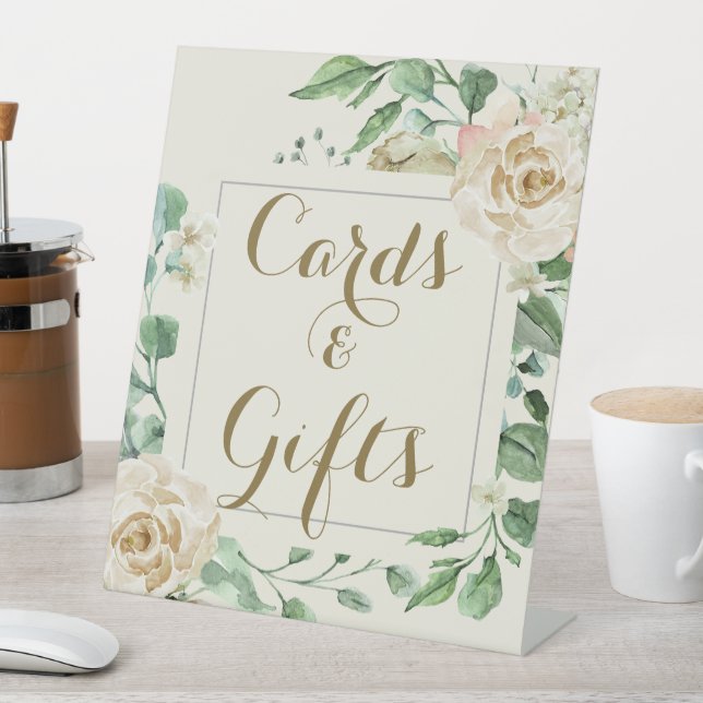 Expositor En L Ducha nupcial floral clásica elegante