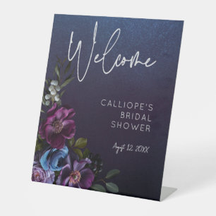 Expositor En L Ducha nupcial floral de lavanda azul oscuro Moody