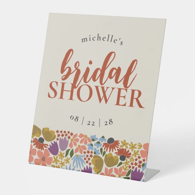 Expositor En L Ducha nupcial floral o Boda (Anverso)