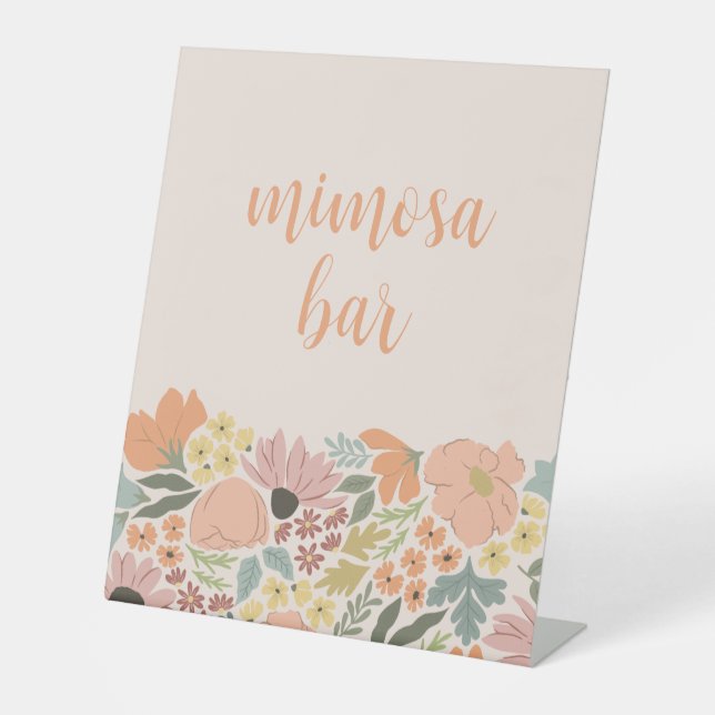 Expositor En L Ducha nupcial floral o Rótulo peatonal Boda (Anverso)