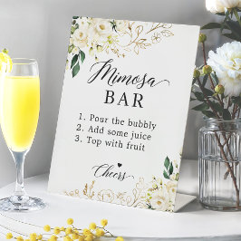 Expositor En L Ducha nupcial Mimosa Bar Mesa floral verde blanca