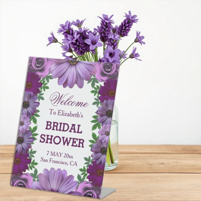 Expositor En L Ducha nupcial Regal Purple Floral (Subido por el creador)