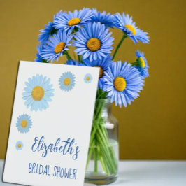 Expositor En L Duchas de Novia Florales de Margaritas Azules