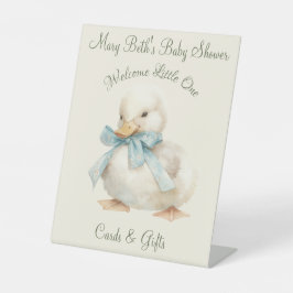 Expositor En L Duckling con tarjetas Baby Shower de cinta y regal