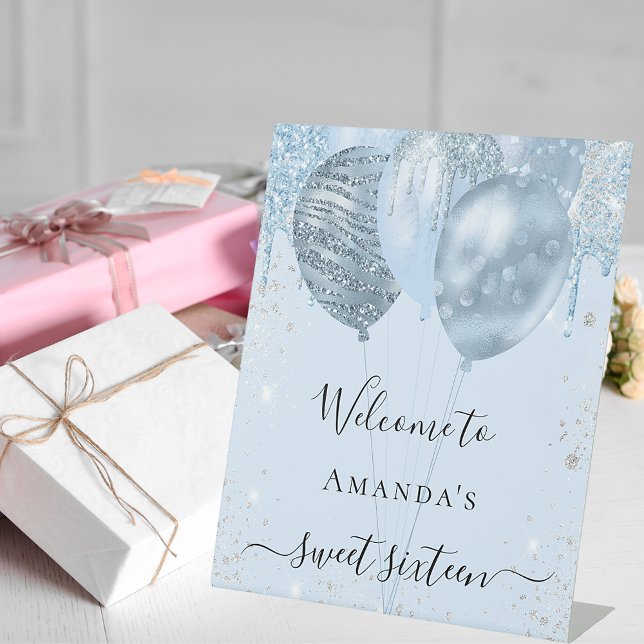 Expositor En L Dulce 16 bebé globos azules fiesta bienvenida (Subido por el creador)