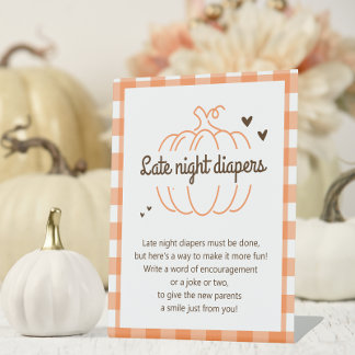 Expositor En L Dulce Calabaza Cae Baby Shower Tarde Noche Diapers