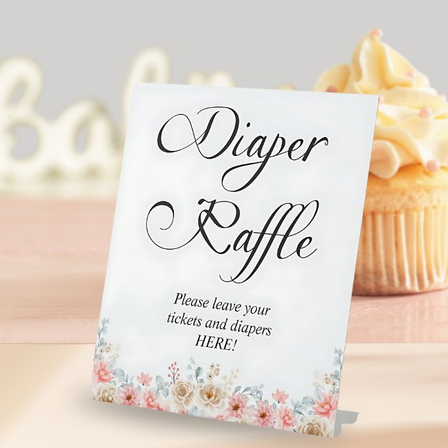 Expositor En L Dulce Calabaza Floral Baby Shower Diaper Raffle (Subido por el creador)