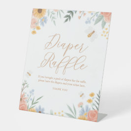 Expositor En L Dulce de Rótulo Raffle Diaper y Baby Shower