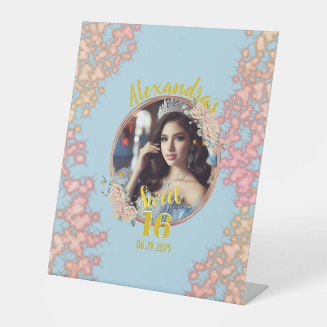 Expositor En L Dulce dieciséis cuento de hadas foto de princesa (Anverso)